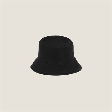 bucket hat miu miu|Black/white Cotton Bucket Hat .